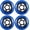 Deep Sea Blue, variant on Rollerex VXT500 Inline Skate Wheels – 4 Pack Durable Replacement Roller Blade Wheels for Indoor & Outdoor Skating (72mm, Steel Black)