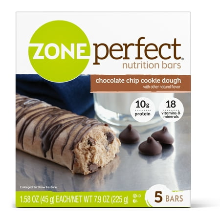 (2 Pack) ZonePerfect Nutrition Bar, Chocolate Chip Cookie Dough, 10g Protein, 5 (Best Store Bought Chocolate Chip Cookie Dough)