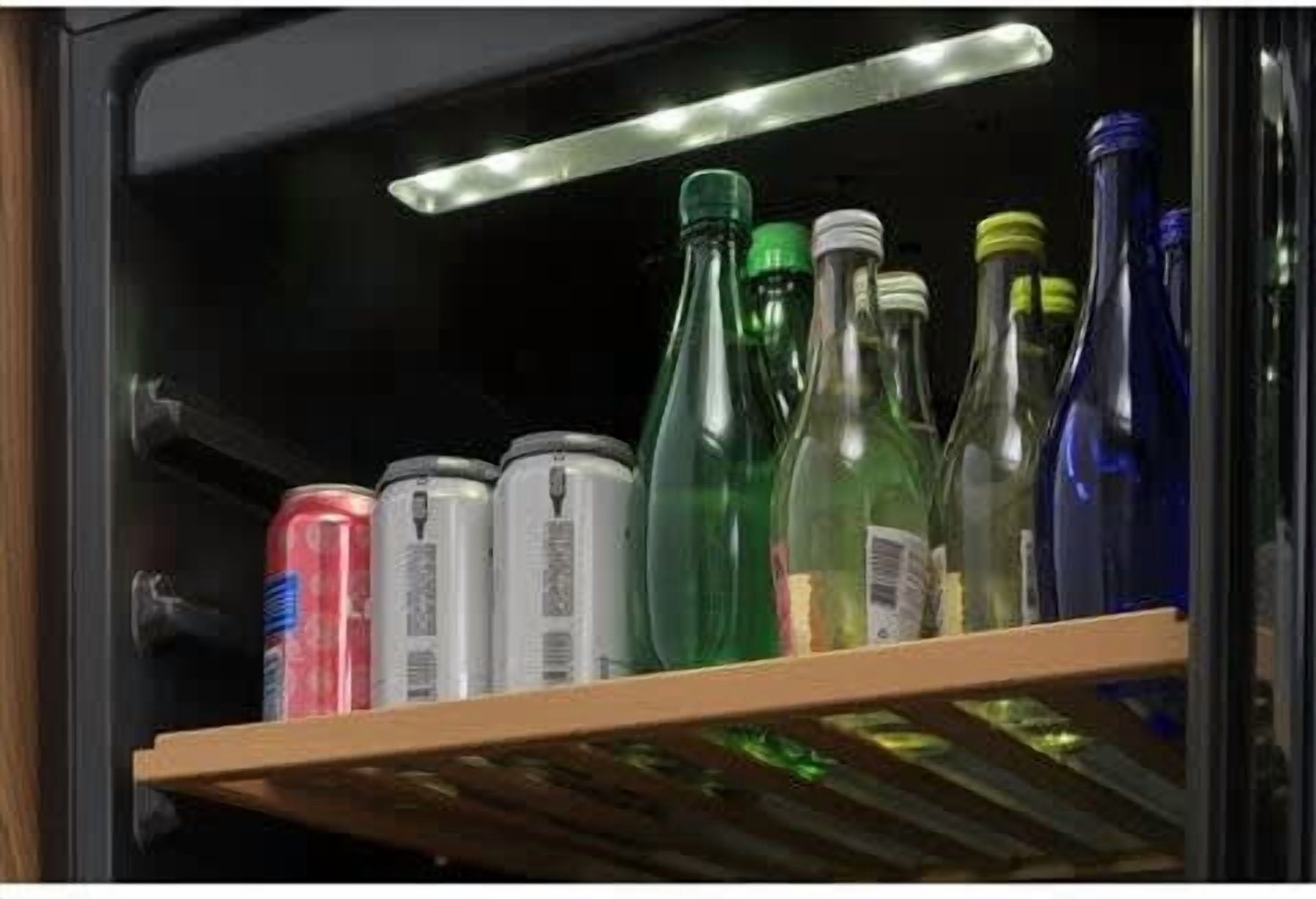 GE Appliances Profile 44 Bottle Beverage Cooler with Sliding Wine Racks, Stainless Steel