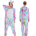 thumbnail image 1 of Kigurumi-Pijama de franela de unicornio para mujer, ropa de dormir Unisex, disfraces de Anime para adultos, invierno, navidad, 1 of 4