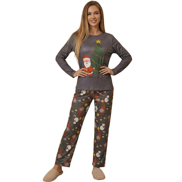 et Pijama Mujer Navideña Unitalla Invierno Conjunto Suave y Cálido