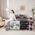 thumbnail image 4 of Feelyou Jungle Wolf Bedding Comforter Set 7pcs, Grey Pink King Bedding Sets, 4 of 7
