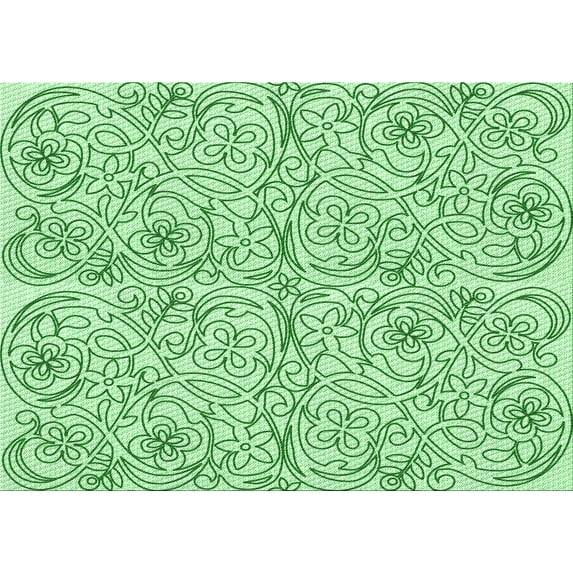 Ahgly Company Indoor Rectangle Patterned Mint Green Area Rugs, 2' x 3'