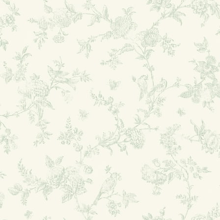 Chesapeake French Nightingale Sage Floral Scroll Wallpaper
