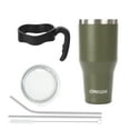 thumbnail image 2 of Ezprogear 40 oz Stainless Steel Tumbler Double Wall Travel Cup Vacuum Insulated Mug with Lid & Straws (Olive Green), 2 of 5