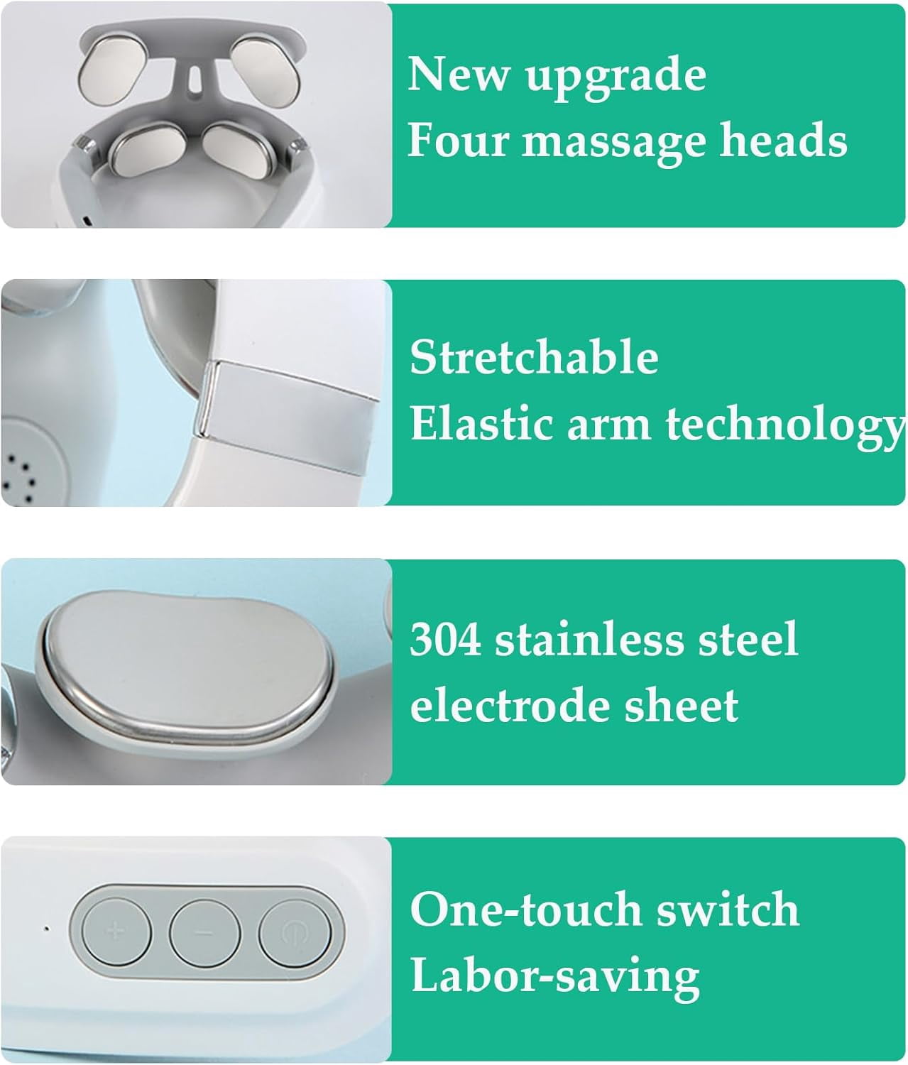 Vitality Magic Pro 2.0 Neck Massager - Upgraded Neck Massager【4 Heated Heads】【6 Massage Modes】【14 Adjustable Gears】 Ergonomic Design, Promotes Muscle Relaxation, Portable, Lightweight