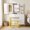 Black, variant on 57" Large Vanity Desk with Mirror & Lights, Makeup Vanity Table with Charging Station, 3 Lighting Modes, Elegant Vanity Set with 4 Drawers and Shelves, Cushioned Stool