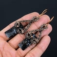 thumbnail image 3 of Natural Black Jasper Gemstone Handmade Copper Wire Wrap Earring 2.99, 3 of 4