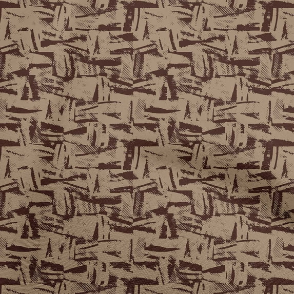 oneOone Viscose Jersey Brown Fabric Abstract Quilting Supplies Print Sewing Fabric By The Yard 60 Inch Wide