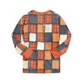 thumbnail image 5 of UAYOTSE Children Halloween Plaid Pajama Outfit Long‑Sleeve Shirt and Elastic Ankle Pants Vintage Checkered Fall Sleep Set for Kids Size 8-9 Years, 5 of 9