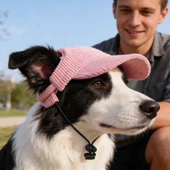 Dxssxc Corduroy Dog Hat, Adjustable Pet Baseball Cap for Small Dogs & Cats, Summer Sun Protection Visor, Breathable Puppy Accessory for Outdoor Walks & Photos, XL Size