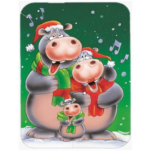 Hippo Family Caroling Mouse Pad, Hot Pad or Trivet