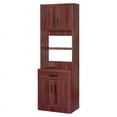 thumbnail image 3 of Pemberly Row Modern Engineered Wood Tall Kitchen Pantry in Mahogany, 3 of 15