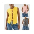 thumbnail image 3 of Yunliwuli Women's Bow Front Tank Tops Sleeveless Hollow Out Solid Color Slim Fit Vest Tops Summer Shirts, 3 of 10