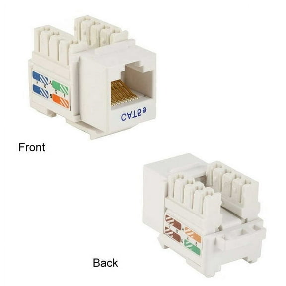 Kentek CAT5e Punch Down Keystone Jack RJ45 Category 5E Ethernet Network 110 Type White