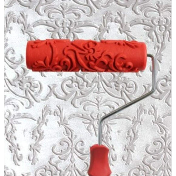 Greek Art Rouleau de Peinture Décoratif 7 Pouces DIY Rouleau en Caoutchouc Texture Artistique avec Poignée en Plastique - Plus de 300 Motifs (Motif AA4)