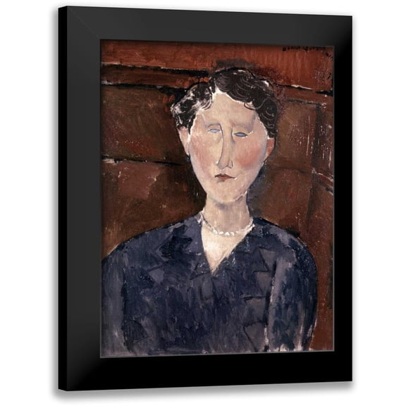 Modigliani, Amedeo 11x14 Black Modern Framed Museum Art Print Titled - Head of Woman
