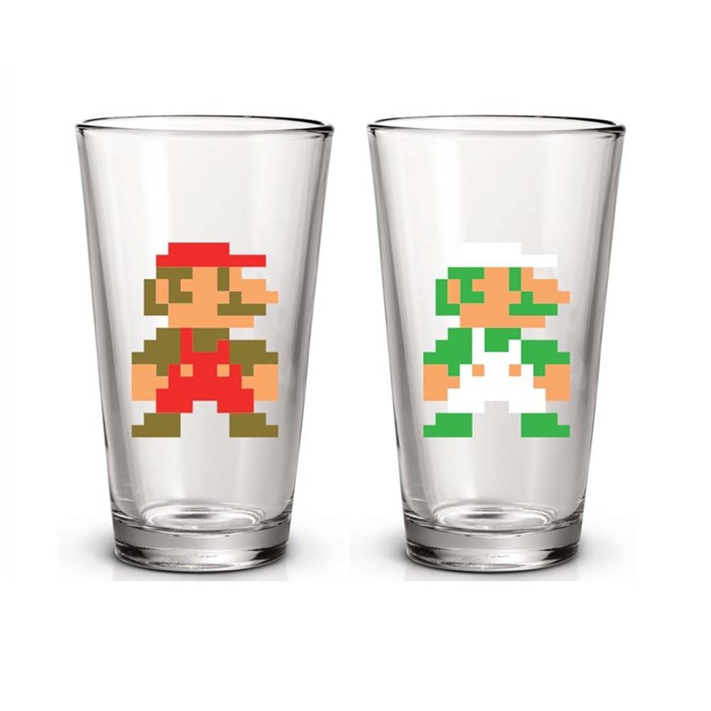 Super Mario And Luigi Pint Glass Set