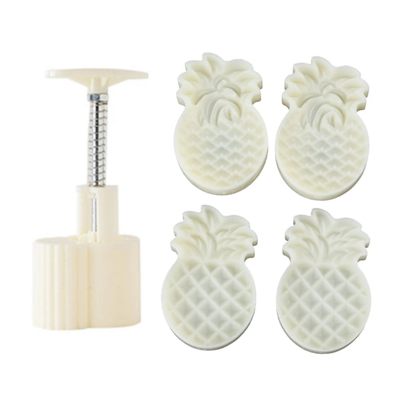 Necvior Plastic Mooncake Mold Pineapple Stamp Cookie Cutter Cake Mold for Mid-Autumn