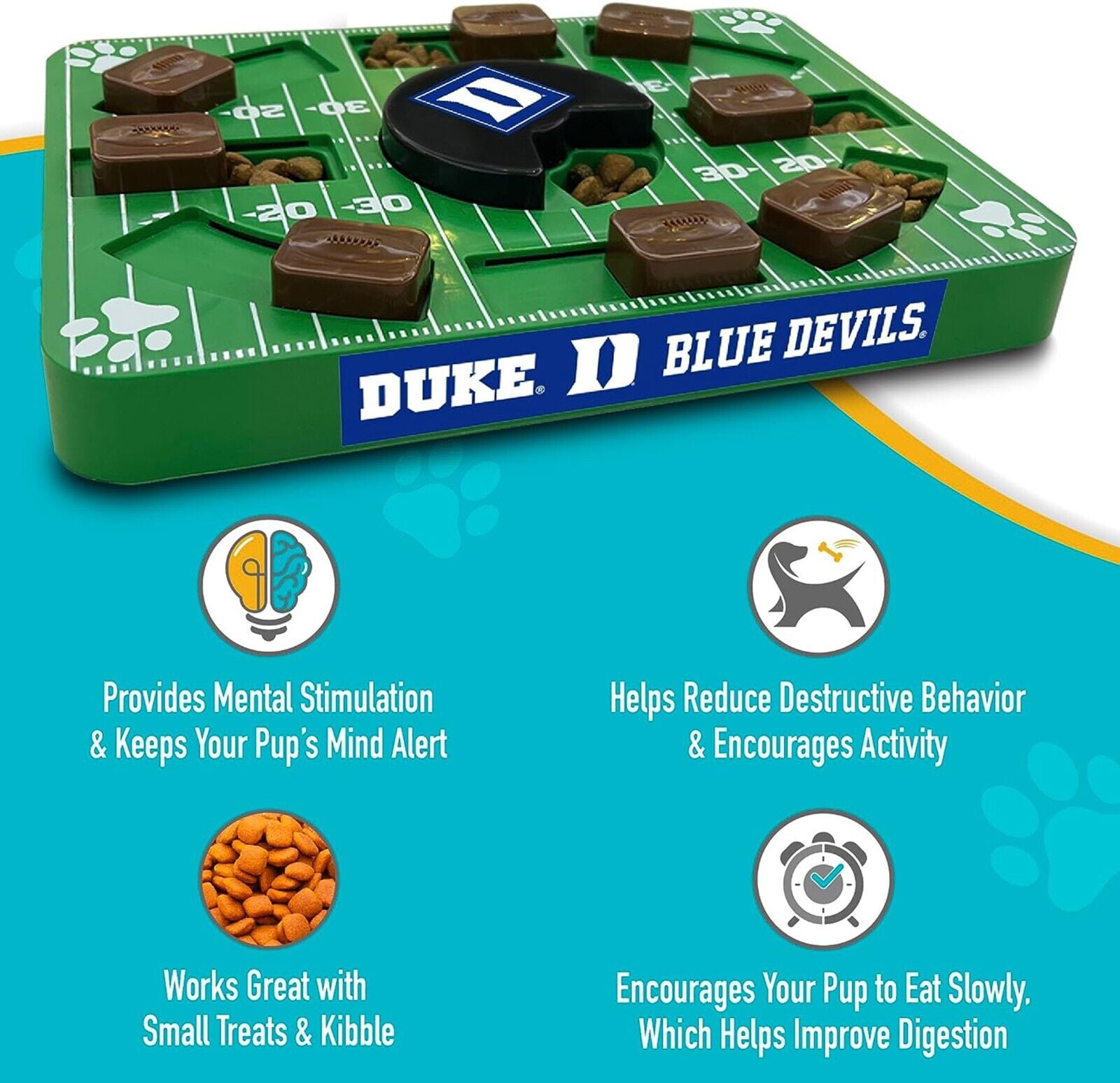 Pets First NCAA Duke Blue Devils Puzzle Toy, Puzzle Treat Dog Toy, Interactive Dog Treat Toy, Dog Puzzle Feeding Slow Toy