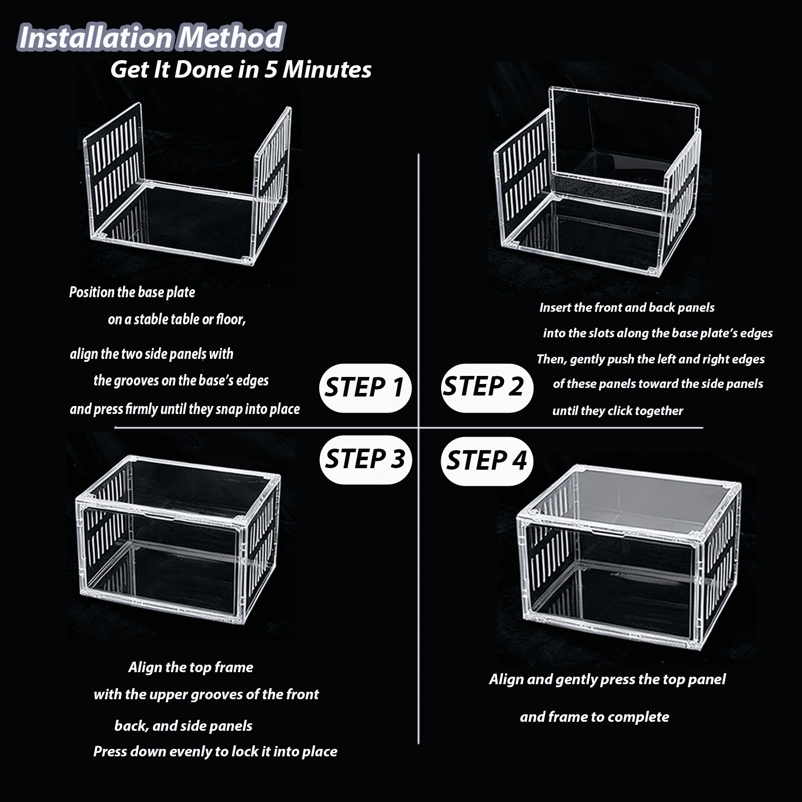 Transparent Hamster Cage with  2nd Floor, Bathhouse, Hideout, Wheel, Toy, Water Bottle & Bowl - Complete Habitat for Hamsters, Mice, Gerbils(23.6 x 13.8 x 12.2 Inches)