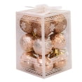 thumbnail image 1 of 12Pcs/1 Box Plastic  Ball Vibrant Color Glitter Powder Glossy Christmas Ball With Hanging Rope for  Tree, 1 of 11