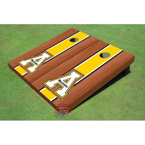 Appalachian State University "A" Yellow Rosewood Matching Long Strip Cornhole Boards