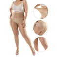 thumbnail image 6 of Deago Women's Plus Size Pantyhose Control Top High Waist Tights Ultra-Soft Sheer Stocking, SKin, 6 of 11