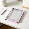 thumbnail image 6 of Leodye 1PCS Two-Color Zipper Notebook Cover, Transparent PVC Soft Shell, Loose-Leaf Binder Storage Folder for Document Arrangement -10.2*7.5*1.2in, 6 of 6