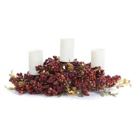 3 artificial purple berry grape leaf pillar candle 3 artificial purple berry grape leaf pillar candle