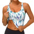 thumbnail image 3 of Balery Cool Giraffe Sujetadores deportivos con espalda cruzada para mujer, acolchados, sin costuras, de alto impacto, ideales para yoga, gimnasio, entrenamiento y fitness.-Medium, 3 of 8