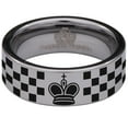 thumbnail image 2 of Chess Queen Couple Tungsten Carbide Ring, 2 of 9