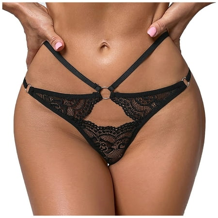 

Lingerie For Women Sexy Naughty Lingerie For Women Women Sexy Solid Lace Underwear Hollow Out Lingerie Panties Ladies Underwear Underpants T-String Black