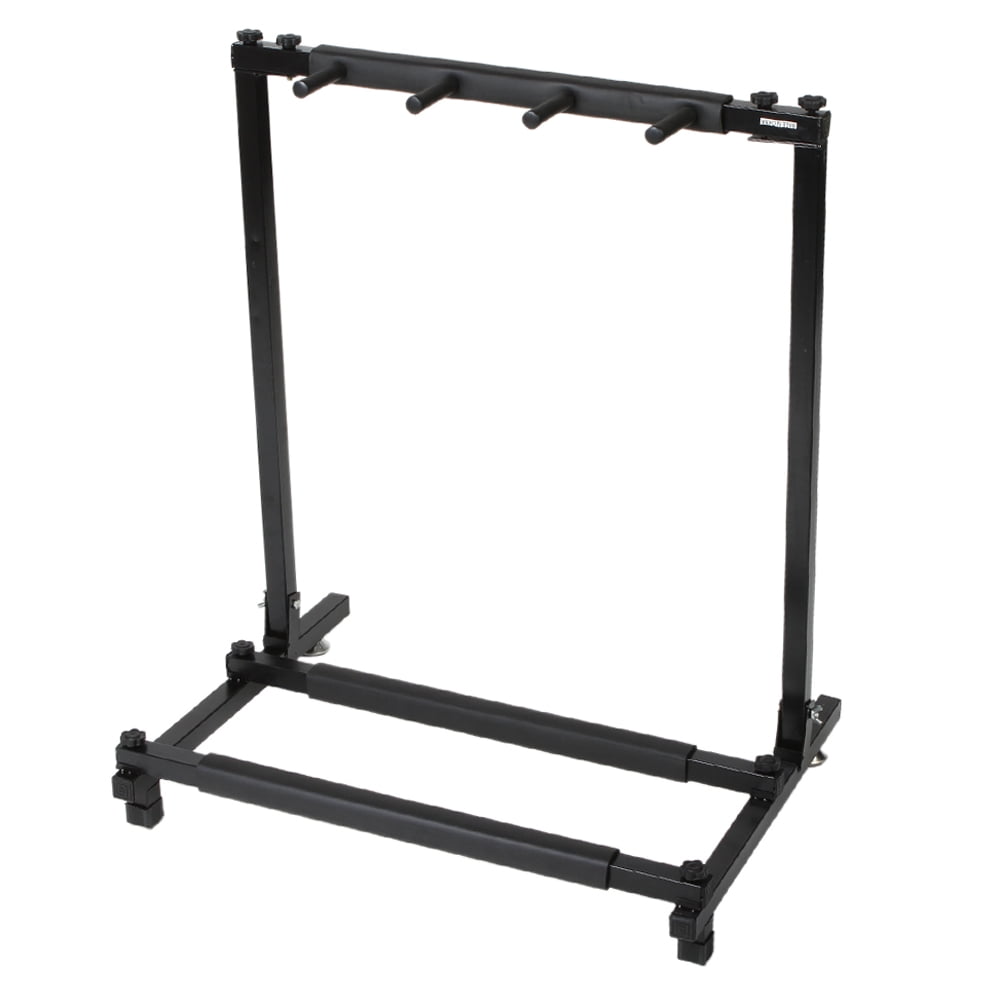 Triple Guitar Stand Folding 3 Guitar Holder Rack for Acoustic Electric Bass Guitars Heavy Duty Portable Floor Stand Home Studio Storage Practice Space Gig Performance Space Saving Folding Design