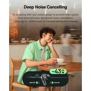 Baseus Bass EP10 NC Bluetooth Wireless Earbuds,43dB Hybrid Active Noise Cancelling, 12mm Super-Bass Drivers, 41H Playtime, 4-Mic AI Clear Calls, IP55, Black