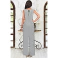 thumbnail image 5 of KOH KOH One Piece Sleeveless Cocktail Party Wide Leg Cute Casual Long Pant Suit Romper Playsuit Jumpsuit For Women Light Gray Ash Grey Medium US 8-10 NT147, 5 of 6