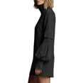thumbnail image 3 of Female Long Sleeve Dress Mock Neck Slim Fit Bodycon Mini Dresses Black XS, 3 of 9