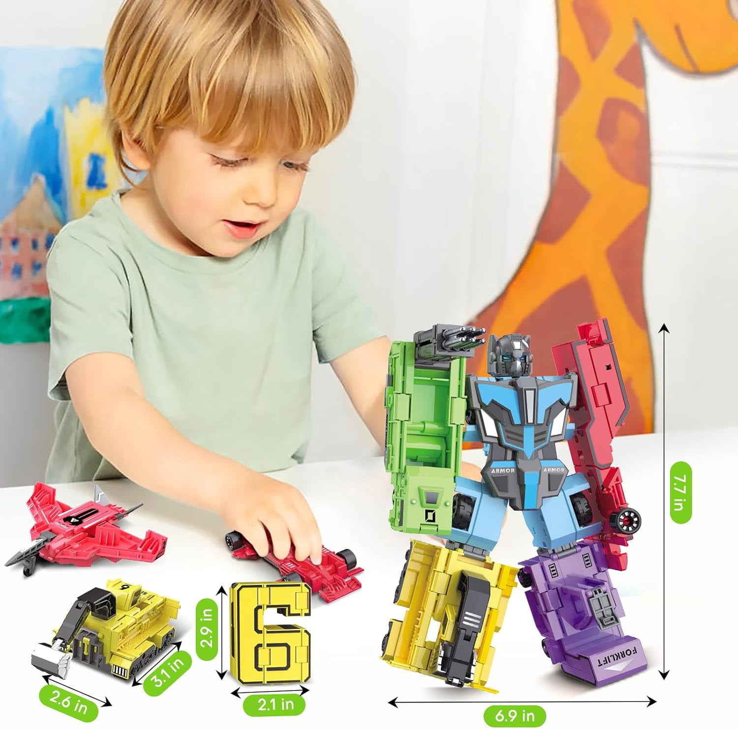 HYPERLIVING Transforming Toys for Kids - Transformable Number Robots, Number Blocks for Learning & Play, Buildable Robot Set for Toddlers Ages 3-8, STEM Educational Toys for Boys & Girls Gifts