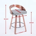 thumbnail image 3 of Bar Stools Set of 2, 25" Counter Height 360° Swivel Low Back Chair with Soft Cushion, 3 of 12