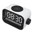 thumbnail image 2 of Reloj Despertador Digital 3 en 1 Pantalla LED 15W Configuración de 2 Alarmas Reloj Digital con Carga Inalámbrica de 15W y Función de Altavoz Bluetooth Blanco, 2 of 5