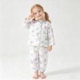 thumbnail image 5 of HFHAPW Toddler Baby Girl Pajamas Long Sleeve Button Down Shirts Pants Kids Sleepwear Pjs,7-8 Y, 5 of 6