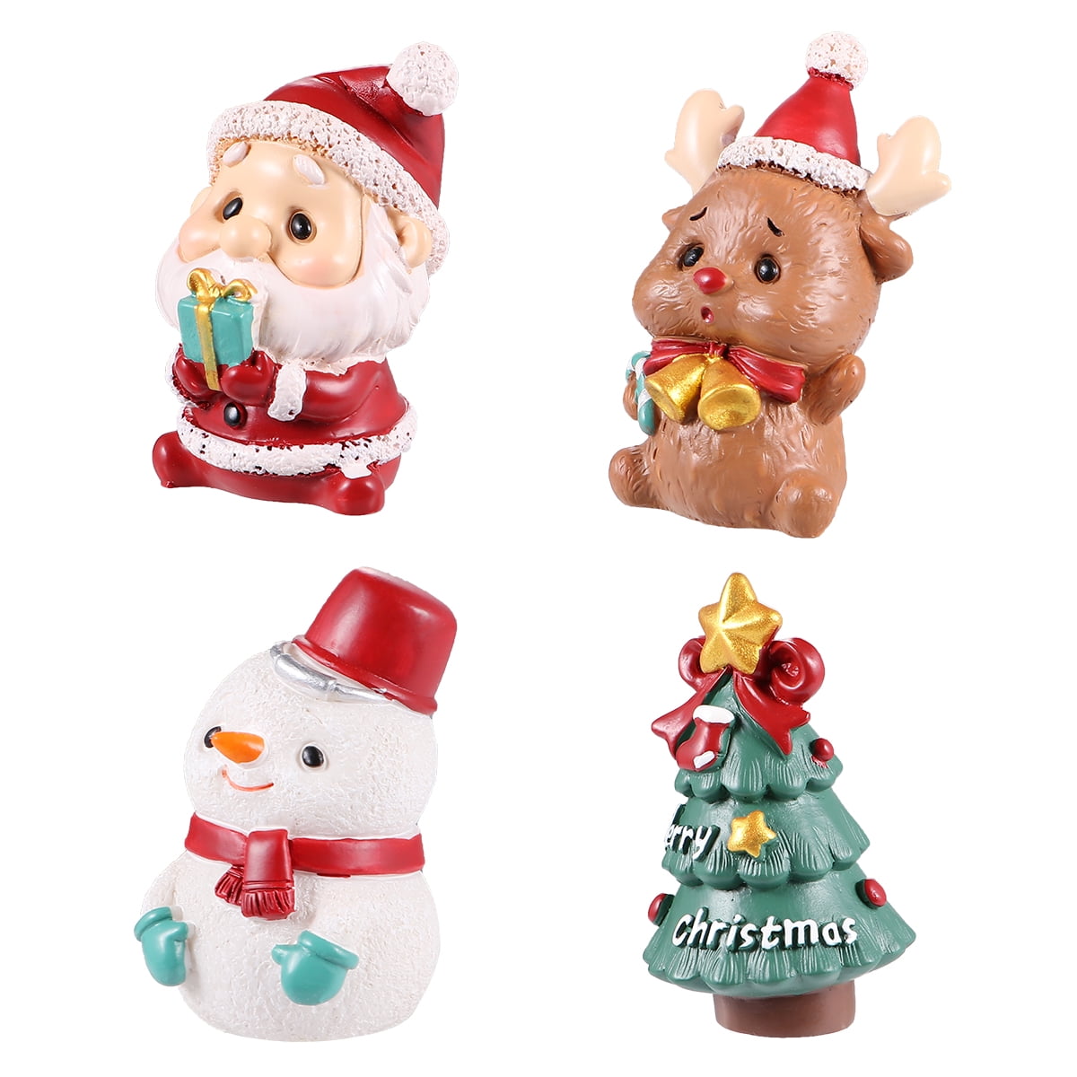 Micro Landscape 4 Pcs Christmas Miniature Ornaments 0.63x1.2