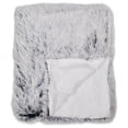 thumbnail image 4 of Northlight Two-Toned Faux Fur Shaggy Throw Blanket - 55" x 62" - White and Navy Blue, 4 of 9
