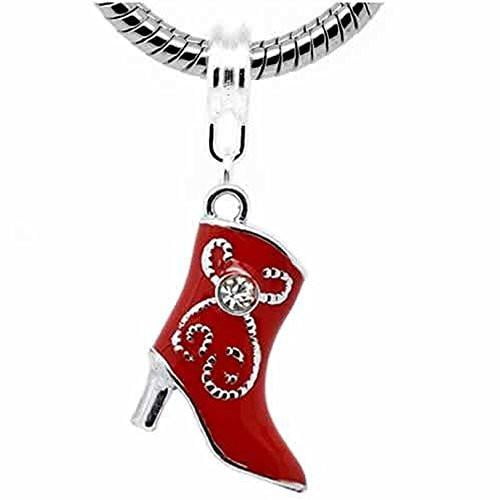 Cowboy Boot European Bead Compatible for Most European Snake Chain Bracelet