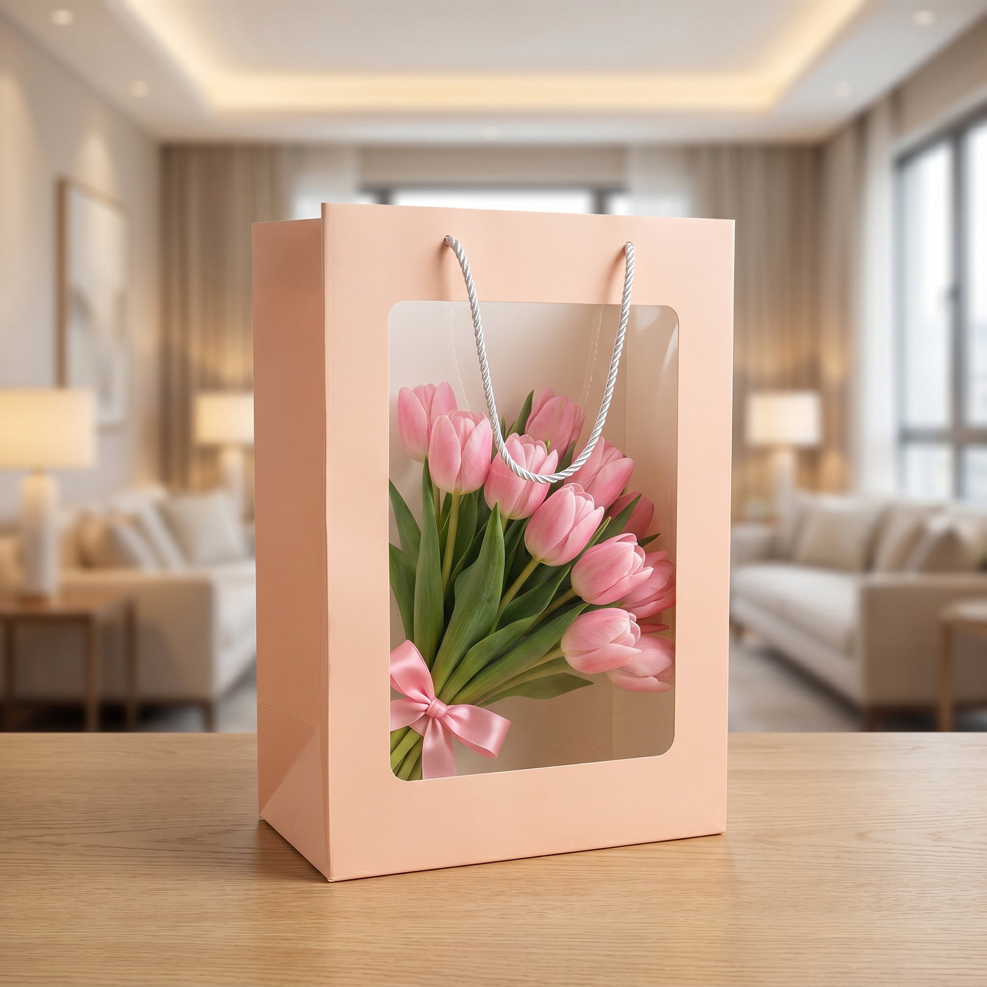Unique Bargains Gift Bags with Handles to Elevate Gifting Pink 9.4" x 5.5" x 13.8"