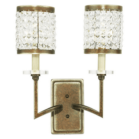 

Wall Sconces 2 Light With Clear Crystals Hand Painted Palacial Bronze size 18 in 120 Watts - World of Crystal