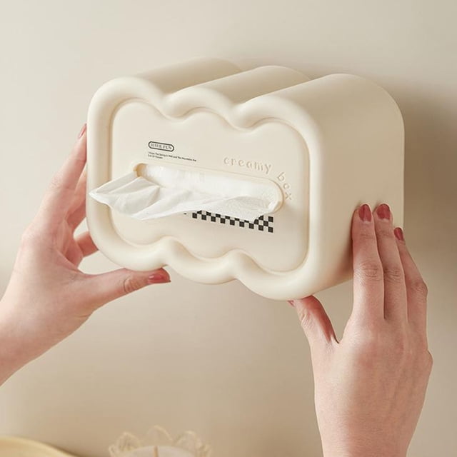 Caja dispensadora de pañuelos BuyWeek en Forma de nube color crema