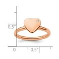 thumbnail image 2 of 2.25mm 925 Sterling Silver Bezel Polished Stackable Rose Gold Plated Love Heart Diamond Ring Size 8 - Stackable Ring for, 2 of 2