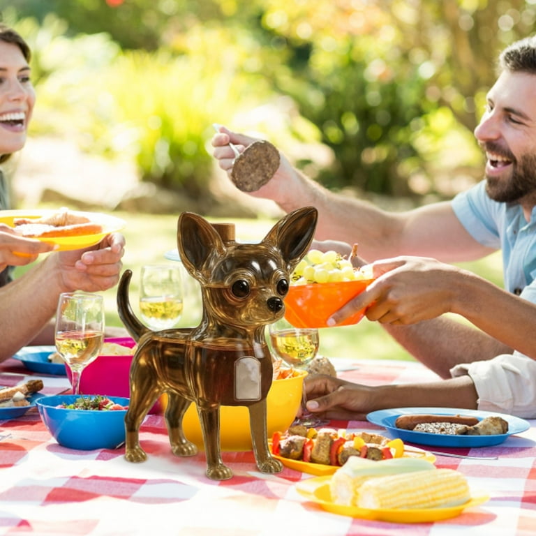Chihuahua Shaped Glass Decanter Storage Bottle, Unique Dog