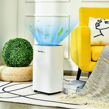 Costway 30-Pint Portable Dehumidifier with Wheels 1,500 Sq. ft Coverage Area White
